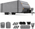 RV Cover for Travel Trailers for Keystone Springdale 281RK 2023 2024 2025, Heavy Duty Water-Resistant Camper Cover with Zipper Access Panels All-Weather Outdoor Storage Cover
