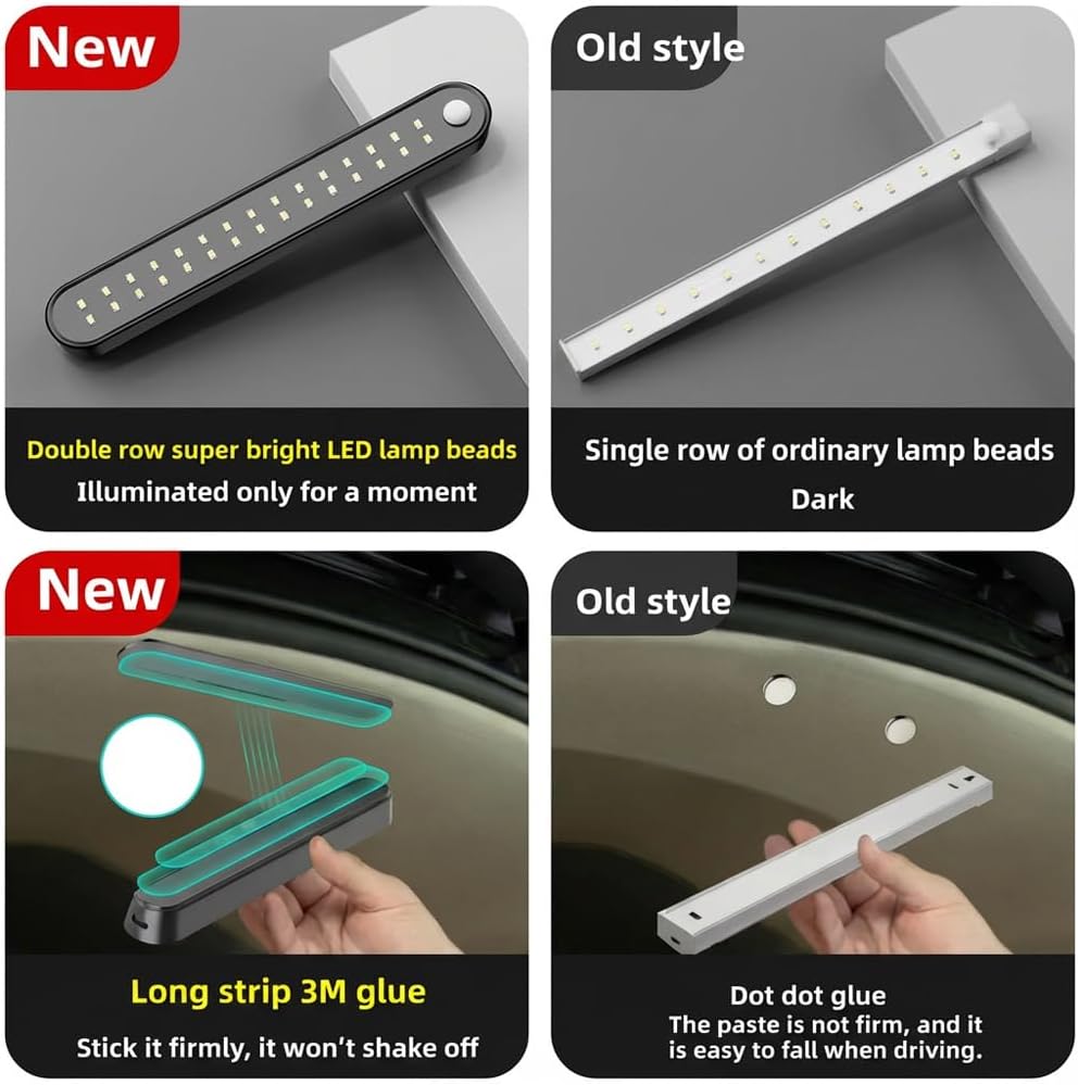 Car Trunk LED Light for Hyundai Ioniq 5 NE 2021 2022 2023 2024 2025 2026, with Automatic Sensor, Bright Interior Lighting for Trunk and Car Interior, 2PCS LED Car Lights,C White 900mah