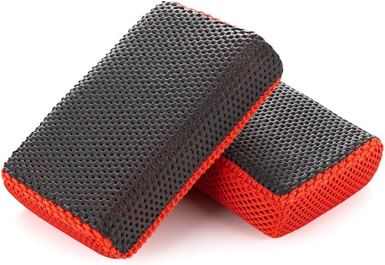 P & S PROFESSIONAL DETAIL PRODUCTS - Reset Clay Scrubber - Easily Cleans Painted Surfaces, Debris, and Road Grime Quickly and Efficiently Red/Black - 2-Pack