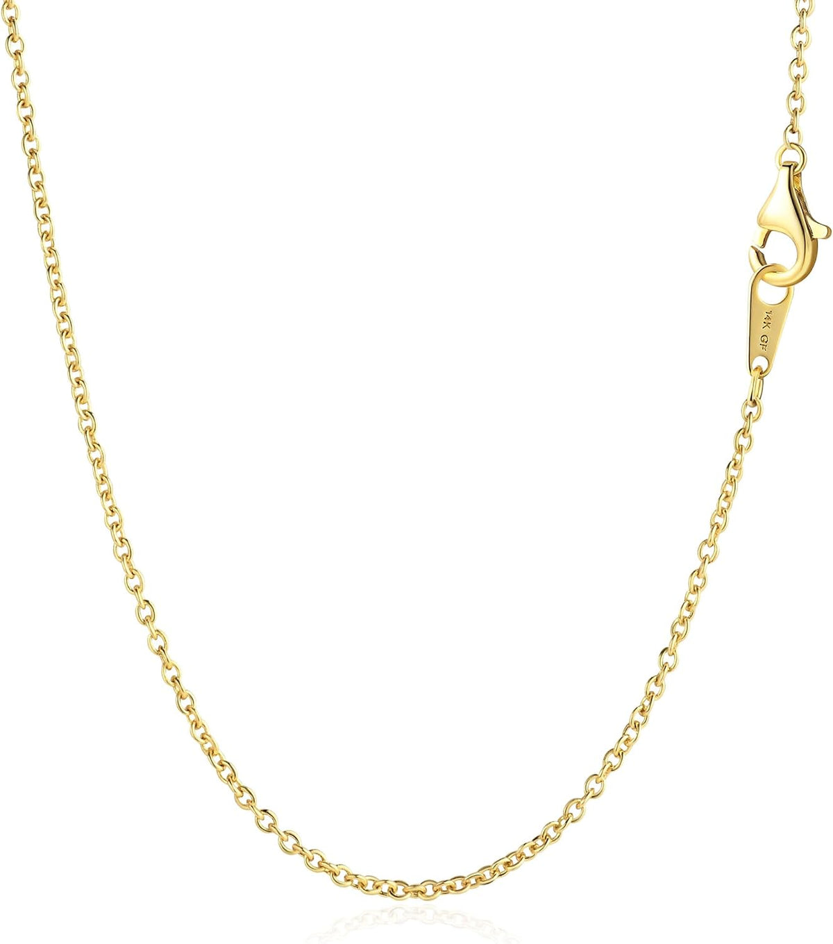 1.5mm 14k gold cable chain necklace for women, main product view