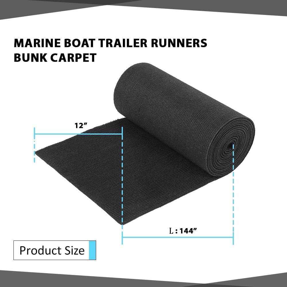 CHEDA Boat Trailer Bunk Carpet, Ribbed Marine Bunk Carpet Trailer Step Carpeting Fit for Boat Trailer Bunks Runner, Decks, Boat Docks