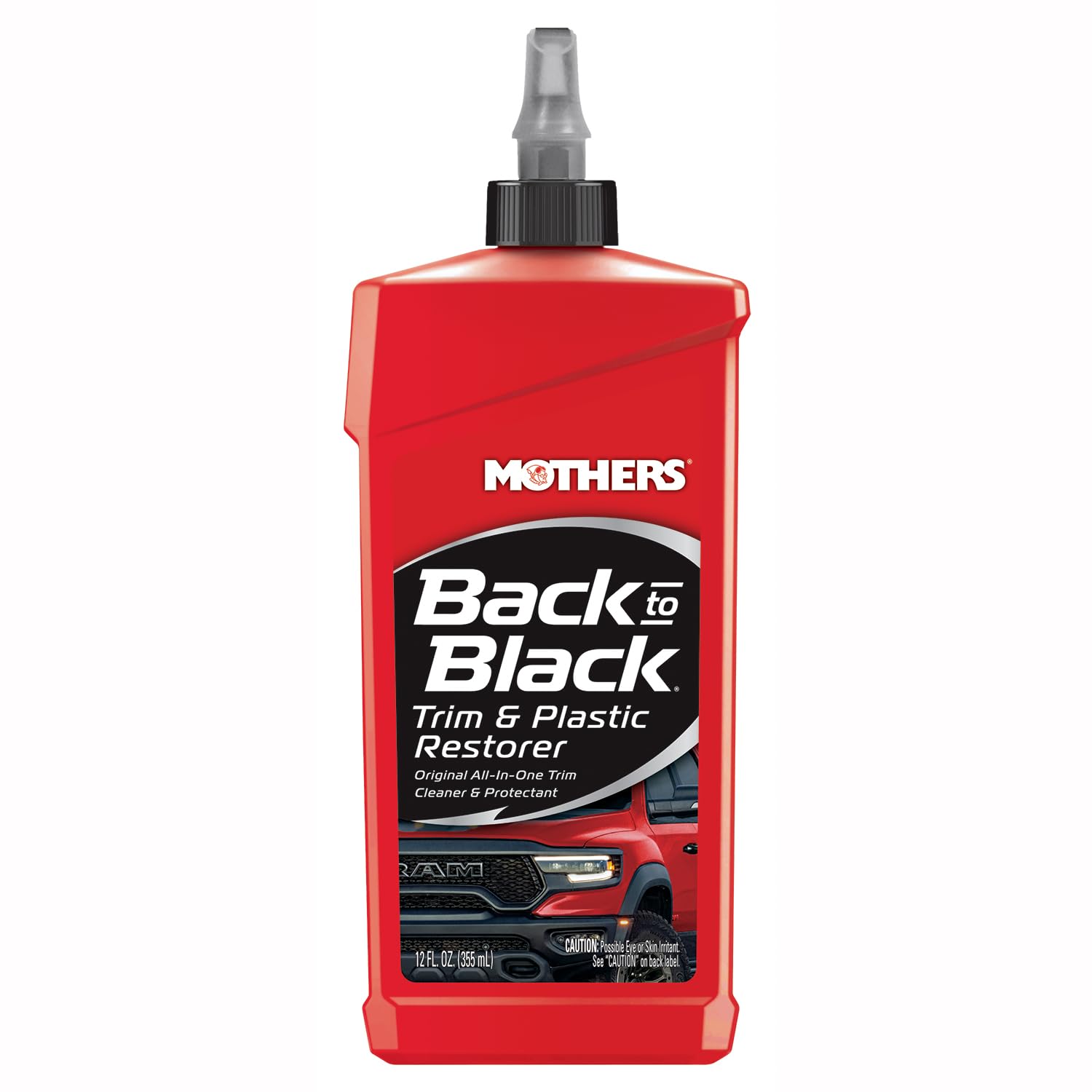 Mothers Back-to-Black Trim & Plastic Restorer, 12 oz. (06112) | Removes Oxidation, Dirt & Wax Residue – Restores Faded Trim & Provides Long-Lasting Protection
