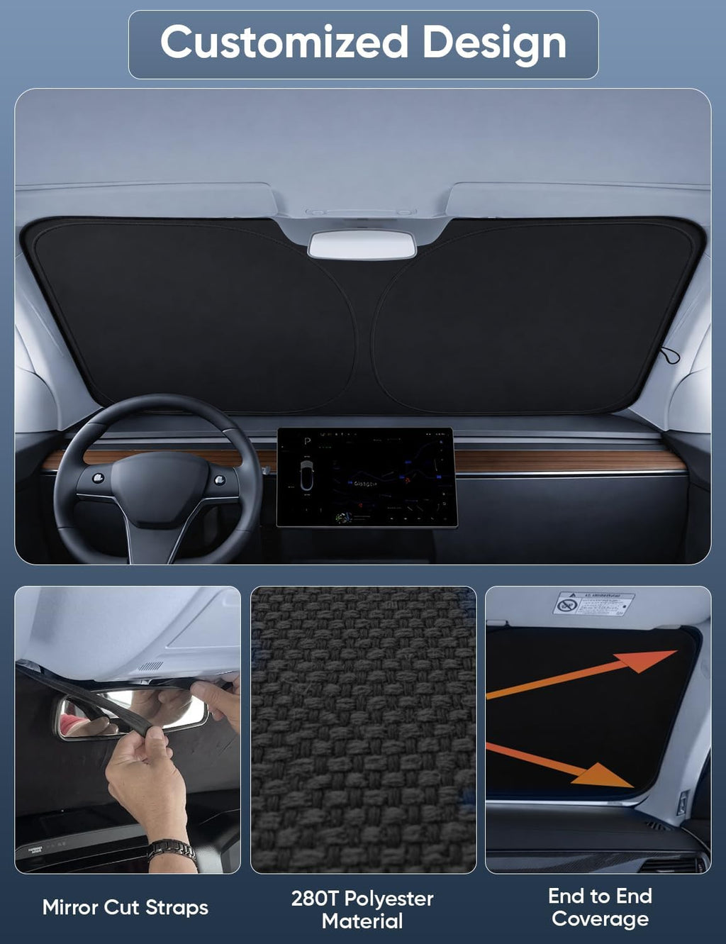 Autovir Windshield Sun Shade Fit for 2017-2024 2025 2026 Mazda CX-5 Sunshade, Front Car Window Shades Sun Visor, Blocks UV Rays & Heat, Car Accessories