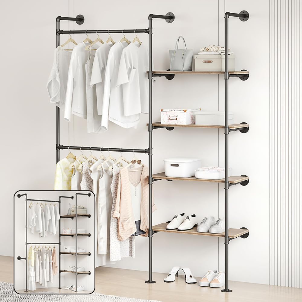 industrial pipe clothing rack, main product view