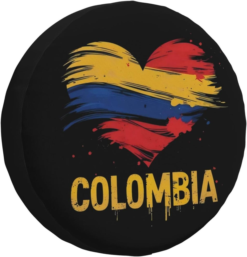 Colombian Flag Spare Tire Cover Waterproof Sunproof Universal Fit for SUV Jeep Trailer RV Wheel Protectors Outdoor Accessories