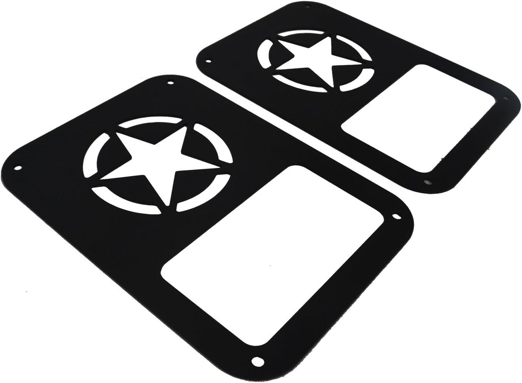Hooke Road JK Wrangler Tail Light Guard, Five Star Taillight Cover for 2007-2018 Wrangler JK & Wrangler Unlimited - Pair