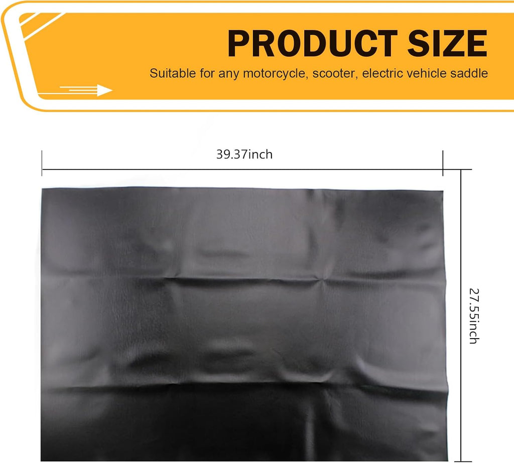 Motorcycle Seat Cover, DIY Seat Protector 39.37" x 27.56", Suitable for Motorcycle, Scooter or Electric Vehicle (Black)
