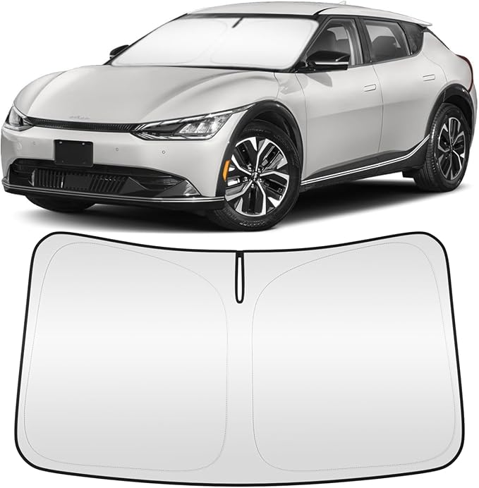 Windshield Sun Shade for Kia EV6 2022 2023 2024 2025 Custom Fit Foldable Front by ZSLTCL