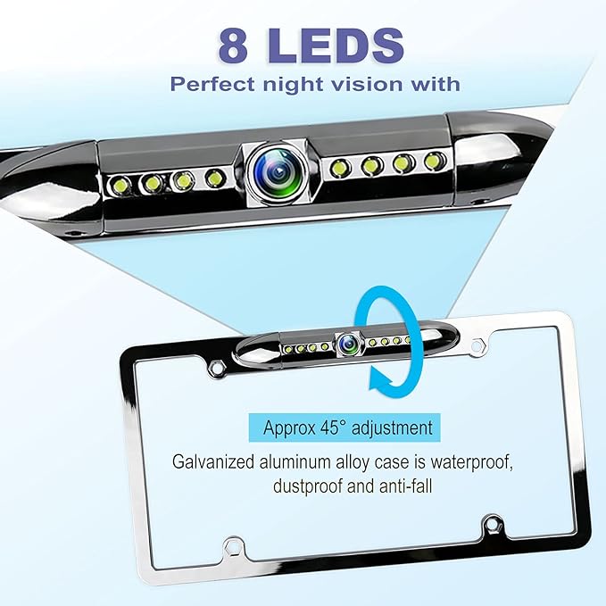 License Plate Backup Camera, JPP Front/Rear View Camera 170° Viewing Angle - Image 2