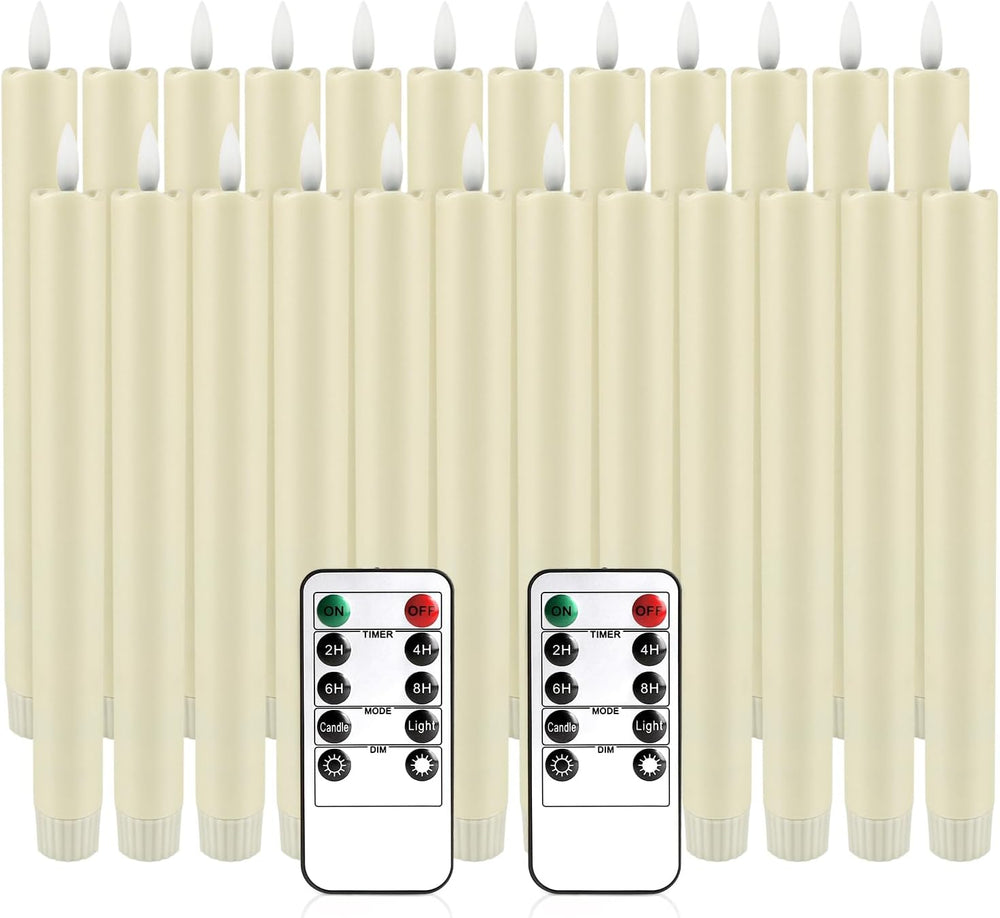 YOROXRG 24 Pack LED Flameless Taper Candles with Timer, Dripless Fake Candles...