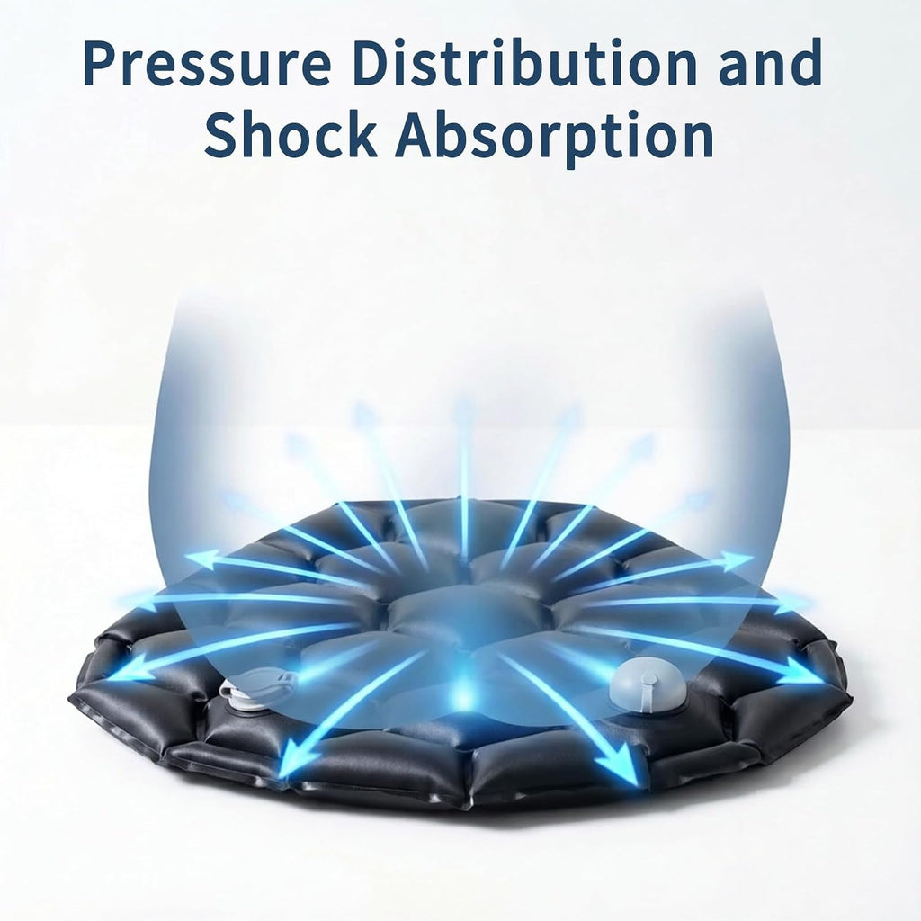 Foldable Motorcycle Seat Cushion with Air and Water Filling, Air Convection Bladder Motorcycle Seat Pad for Pressure Relief and Shock Absorption on Suitable for Long and Short Distance Cycling