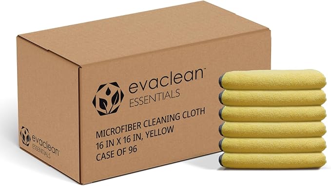 EvaClean Essentials Premium Microfiber Cleaning Cloth 16"x16" (96-Pack)