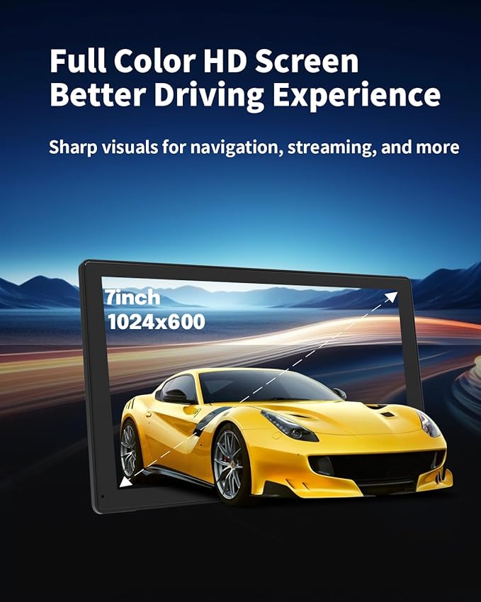 7 Inch Wireless CarPlay Screen for Car, Portable Car Stereo Touch Screen for - Image 7