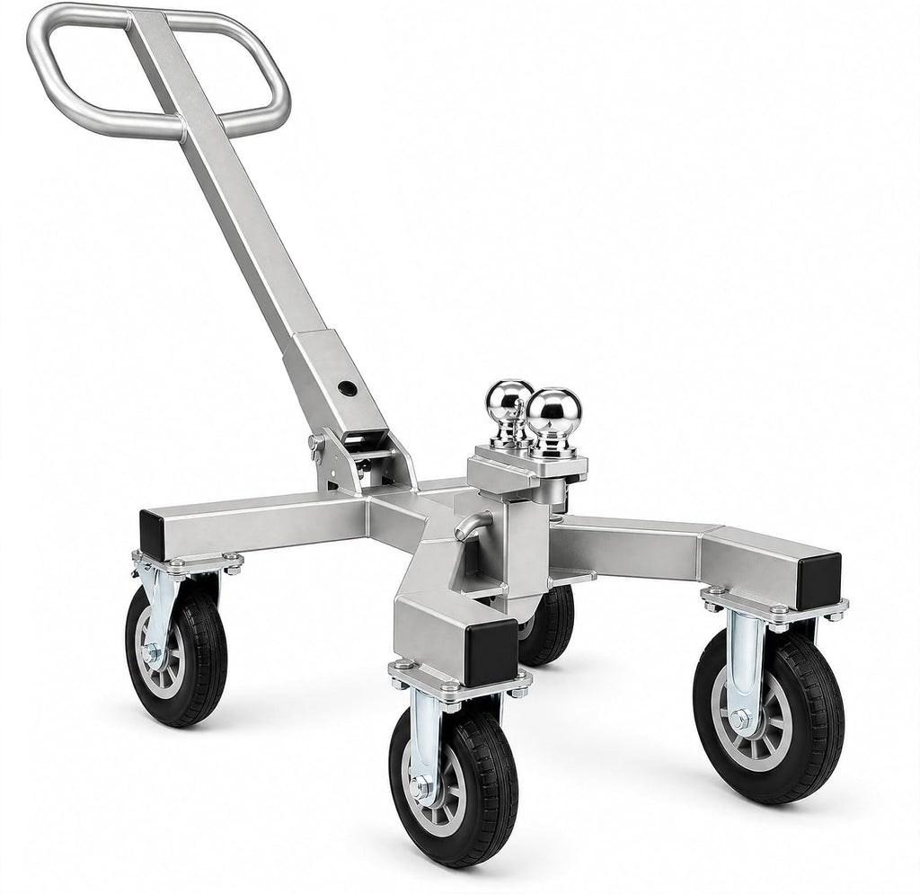 Heavy Duty Trailer Dolly, 20,000 lbs Load Capacity, 4500Lbs Tongue Weight Capacity Trailer Dolly with 2-5/16'' & 2''Hitch Balls, 9" Swivel Wheel with Brake, Manual Trailer Mover for RV, Boat, Camper