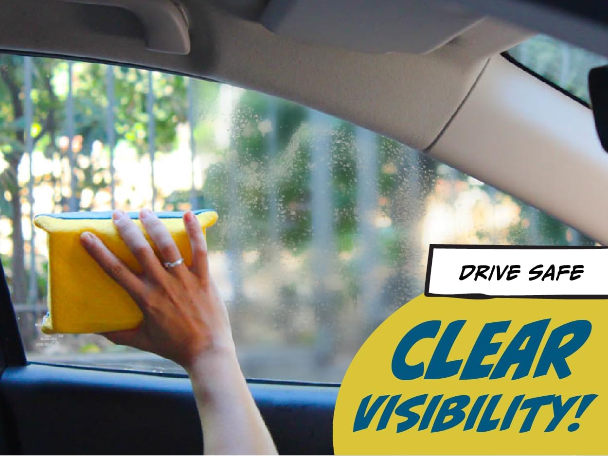 JJ KENT Captain Clearit Window Cleaner Sponge for Windshields, 2 Pack | Car window cleaner tool, non-scratch sponge for fog, steam, condensation, mirrors, glass, boats and bathroom surfaces