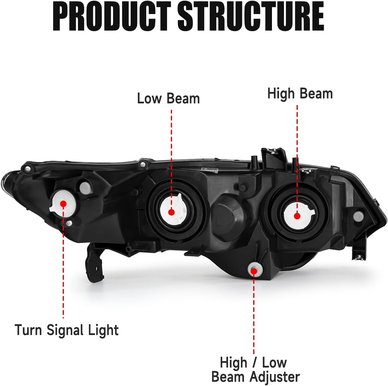 AS Headlight Assembly For 2006 2007 2008 2009 2010 2011 Honda Civic 2-Door Headlight With Amber Reflector Headlamp Replacement And Good Sealing With Chrome Housing