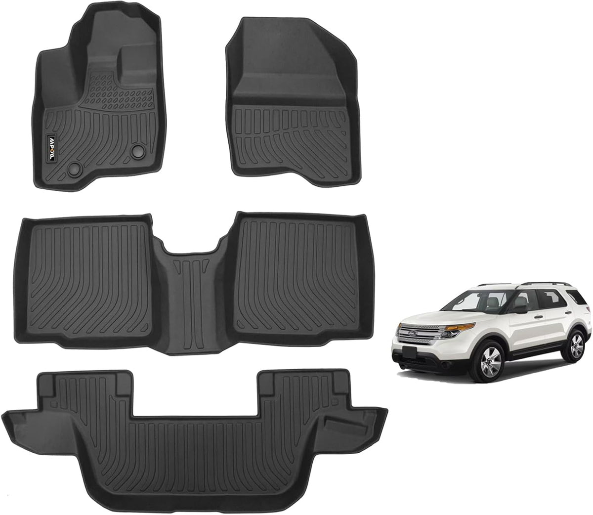 AIPOIL® Floor Mats for 2011-2014 Ford Explorer 7 Seats | All-Weather | Easy to