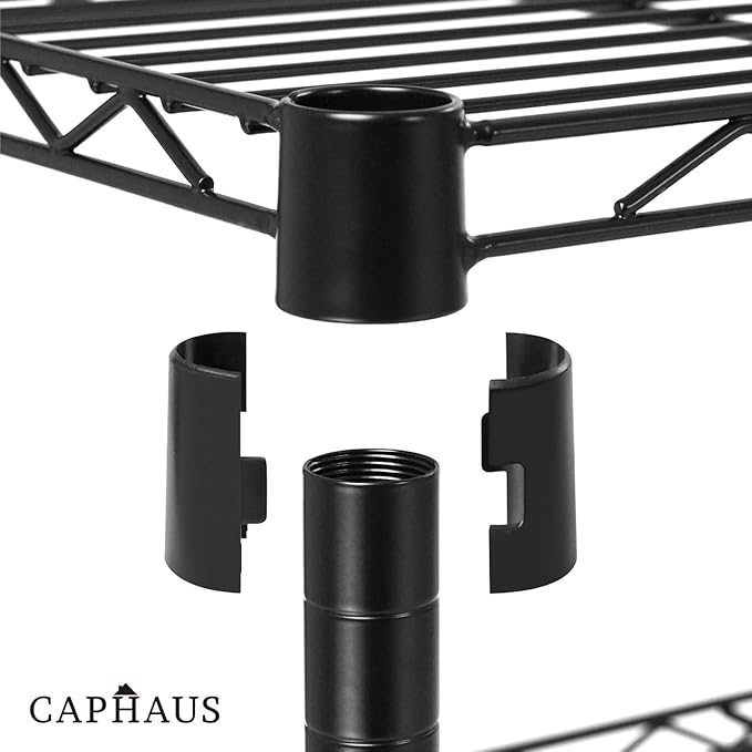 CAPHAUS 3/4/5-Tier Adjustable Height Wire Shelving Unit, Wire Rack Shelving - Image 5