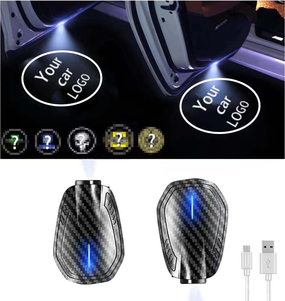 LOWEEY Car Door Lights,2Pcs Car Door LED Logo Projector Lights,Rechargeable Wireless Door Step Courtesy Welcome Lights Shadow Ghost Lights Fit for All Cars