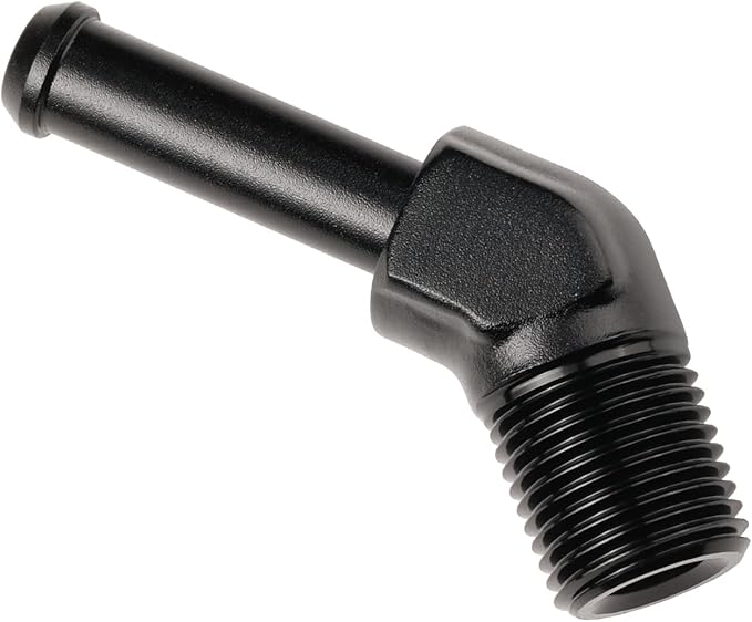 1/8 NPT Male to 1/4" Hose Barb Fitting Adapter 45 Degree Elbow Aluminum Black - Image 4