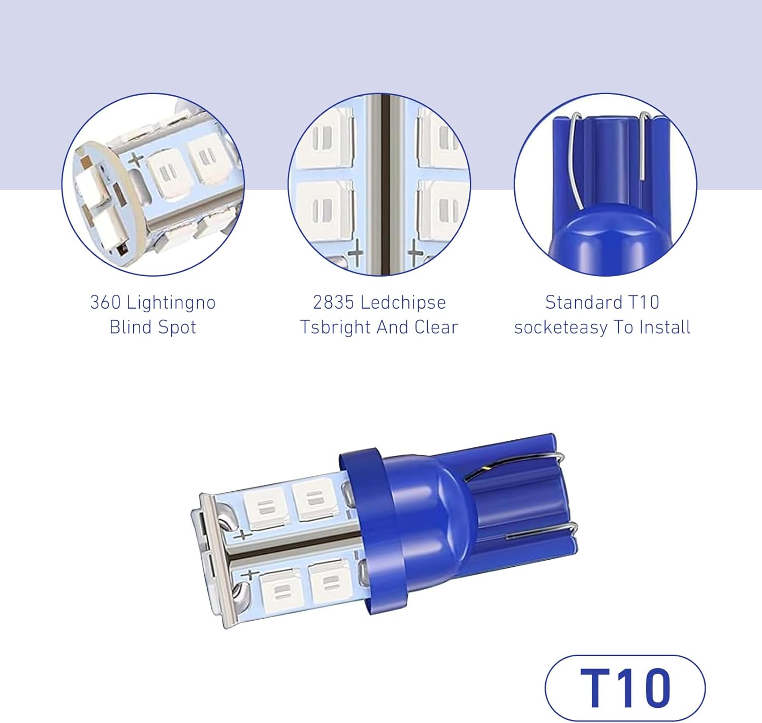 24PCS Car Interior LED Lights Kit Set, T10 31mm 42mm LED Interior Replacement Bulbs, Blue Interior Cars Light, for Dome Map License Plate Bulbs Door Side Marker Cornering (Blue)