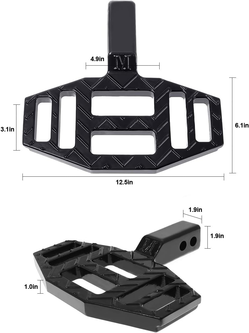 APS Hammer Forged Carbon Steel Black 2-inch Hitch Step Compatible with Class 3 Receiver Hitch (Bumper Guard Bumper Protector Bumper Step)