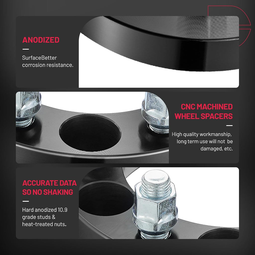 BDFHYK 6x5.5 Wheel Spacers Thickness 1 Inch Compatible with Chevy 1999-2022 Silverado Suburban Tahoe GMC Sierra 1500 Yukon K1500, 6x139.7mm 6 Lug M14x1.5 Studs & 108mm Hub Bore, Set of 4 No Lip