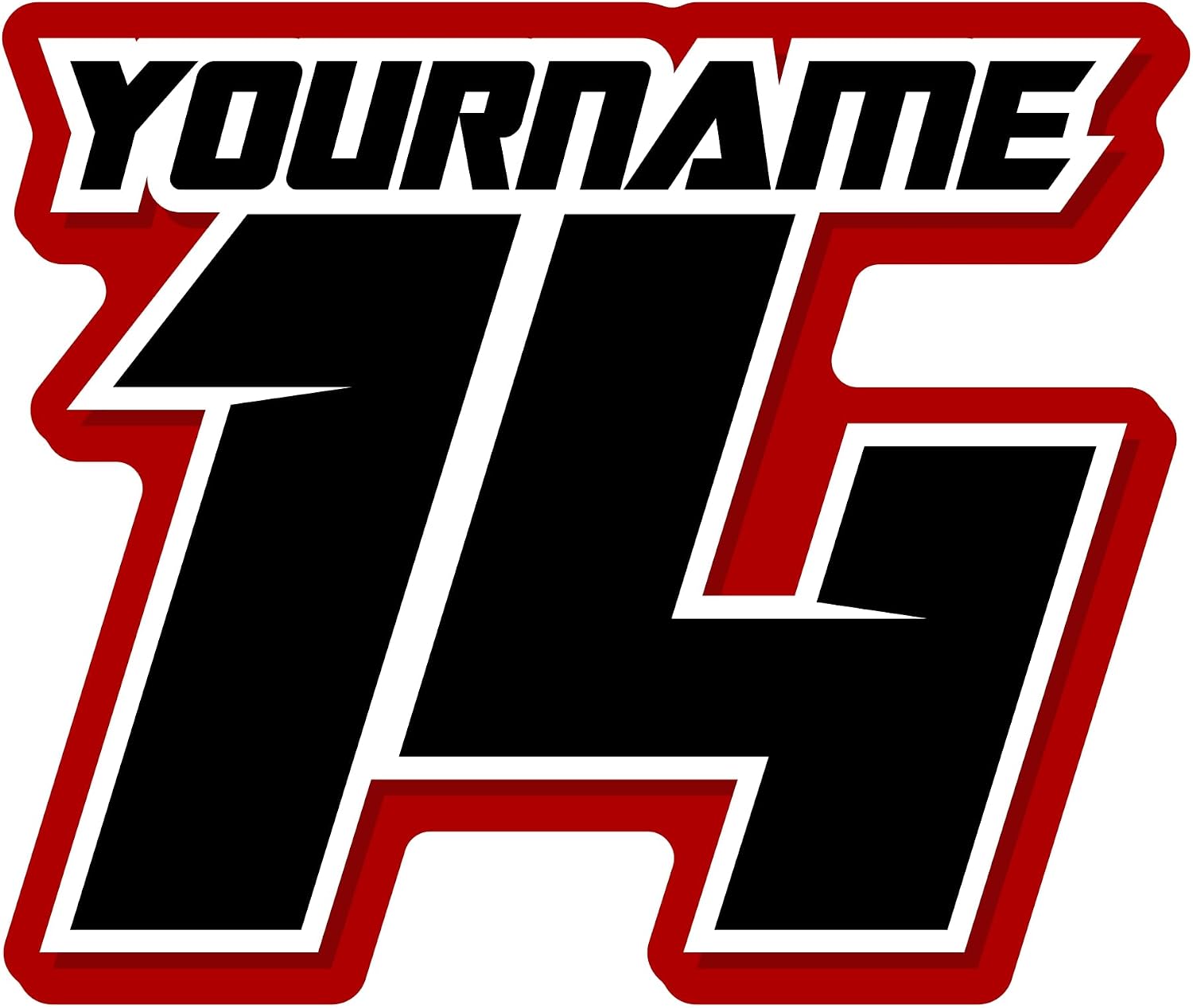 MxNumbers Custom MX ATV Number Plate Decals with Name, Set of 3 Multicolor Racing Graphics