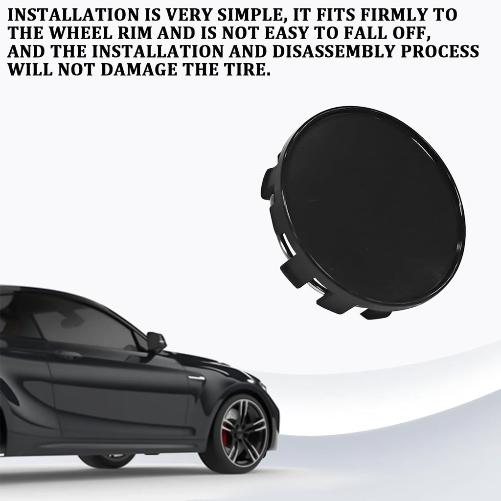 4PCS 54mm Wheel Center Caps, Universal Hubcaps Snap-in Rim Hub Cap Covers, Anti-Scratch Dustproof Wheel Hub Caps for Cars, SUVs, Trucks, Sedans, Replacement Car Wheels Cap Accessories (Black)