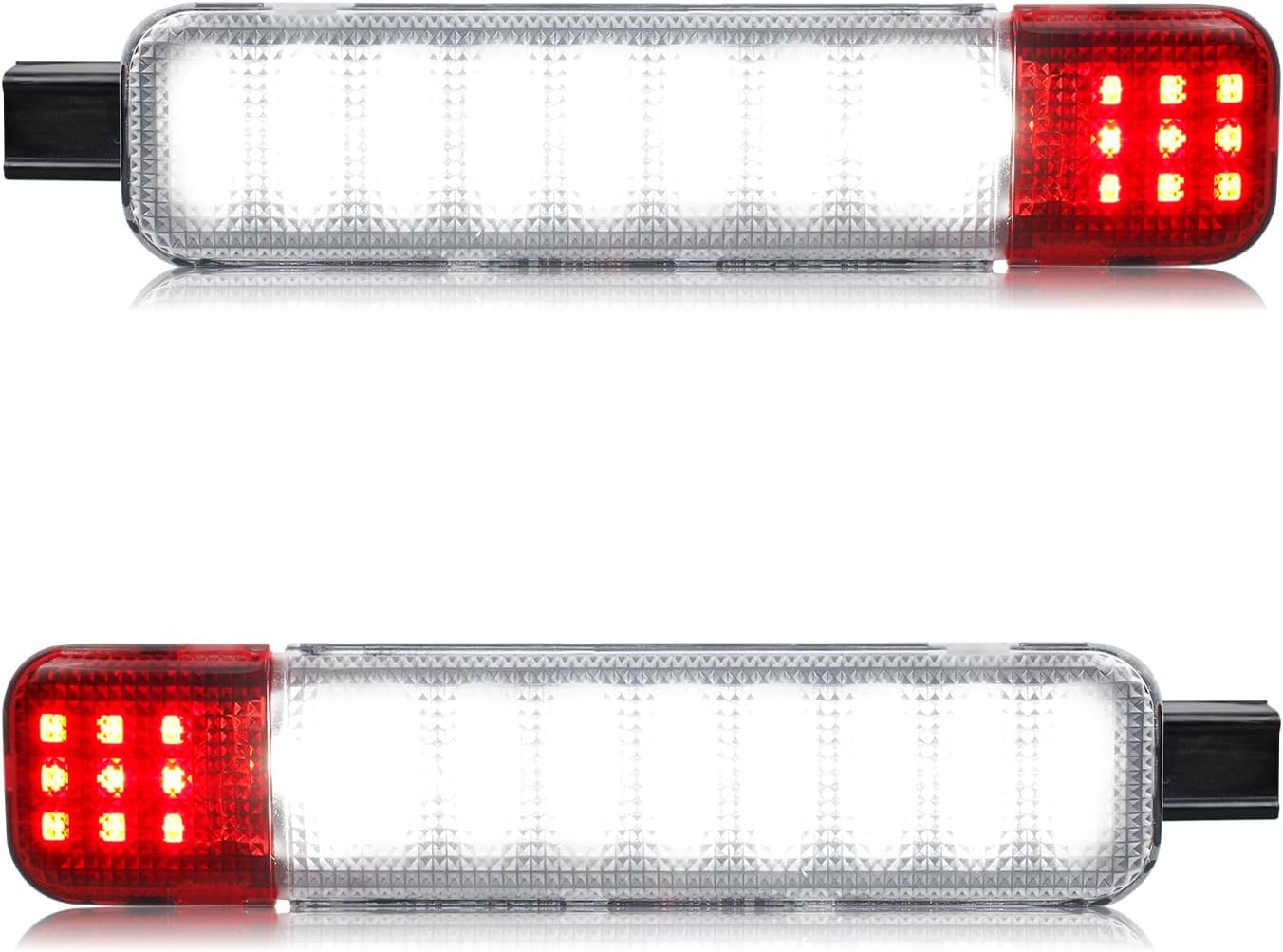 HERCOO Interior Door Light LED Door Panel Courtesy Lights Lamp Assembly Compatible with Chevy Silverado GMC Sierra 1500 2500 3500 HD Tahoe Suburban Yukon Cadillac Escalade Hummer H2, White Red