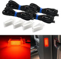 nsautolighting 4Pcs Red LED Interior Courtesy Door Light for Au'di A3 S3 A4 S4 A5 S5 A6 S6 RS6 A8 S8 Q3 Q4 Q5 Q7 Q8 LED Side Door Panel Warning Puddle Footwell Lamp Assembly