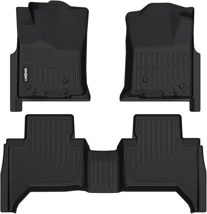 GINOWY- Floor Mats for Toyota Tacoma 2005-2015 Double Cab TPE All Weather by GINOWY
