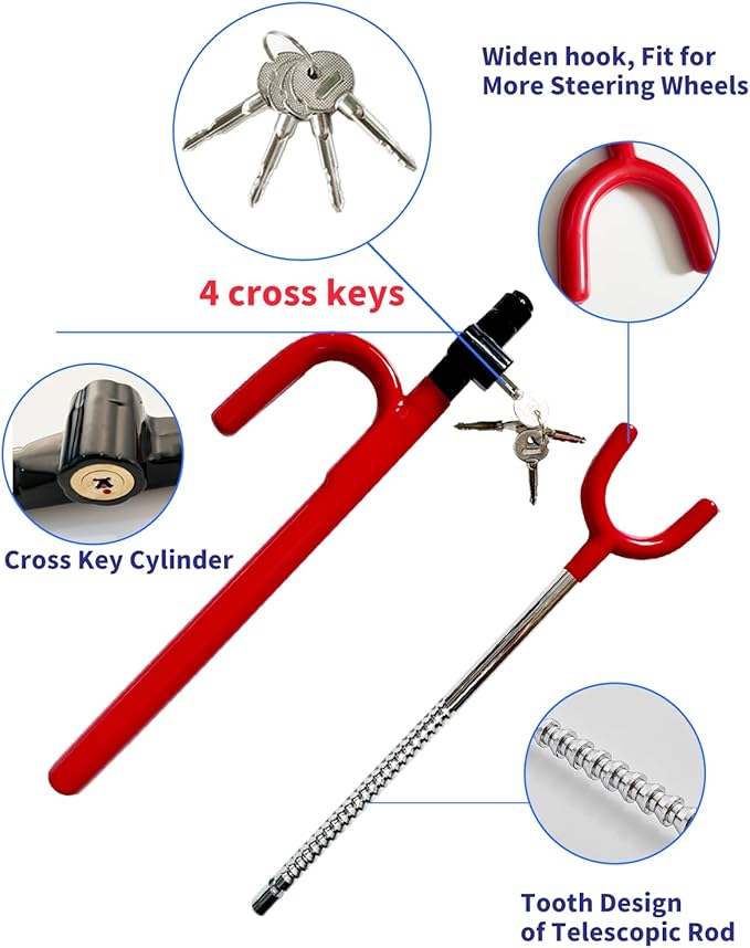 Steering Wheel Lock Anti-Theft Car Device Car Wheel Locks Heavy Duty Vehicle - Image 5