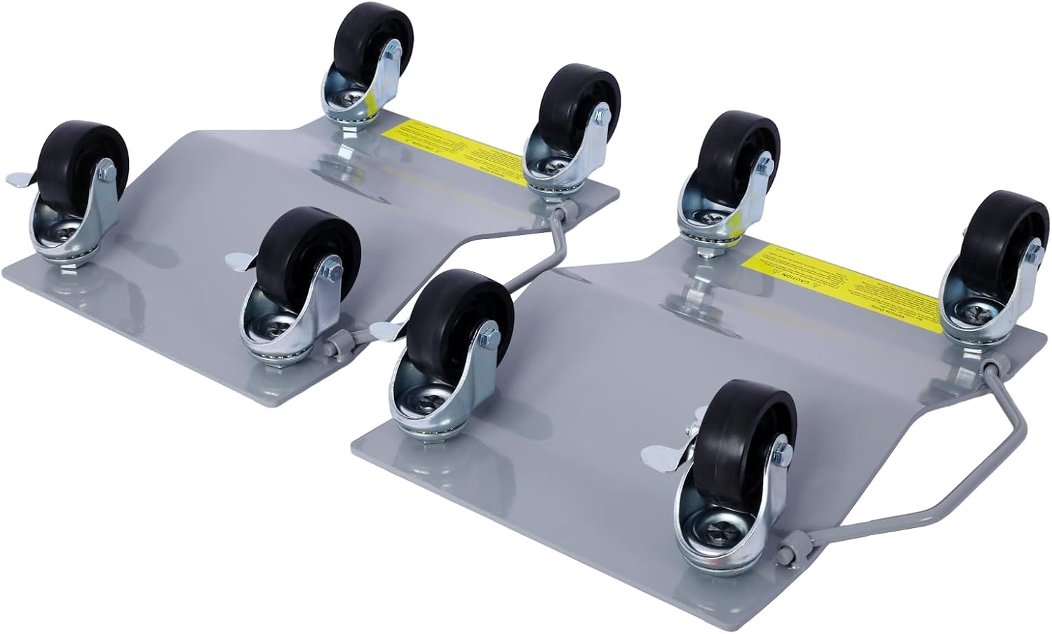 6000lbs Heavy Duty Car Wheel Dollies - 4 Pack Tire Skating Set (Gray + Steel) | Smooth Mobility: 4 universal swivel casters per dolly for 360-degree movement