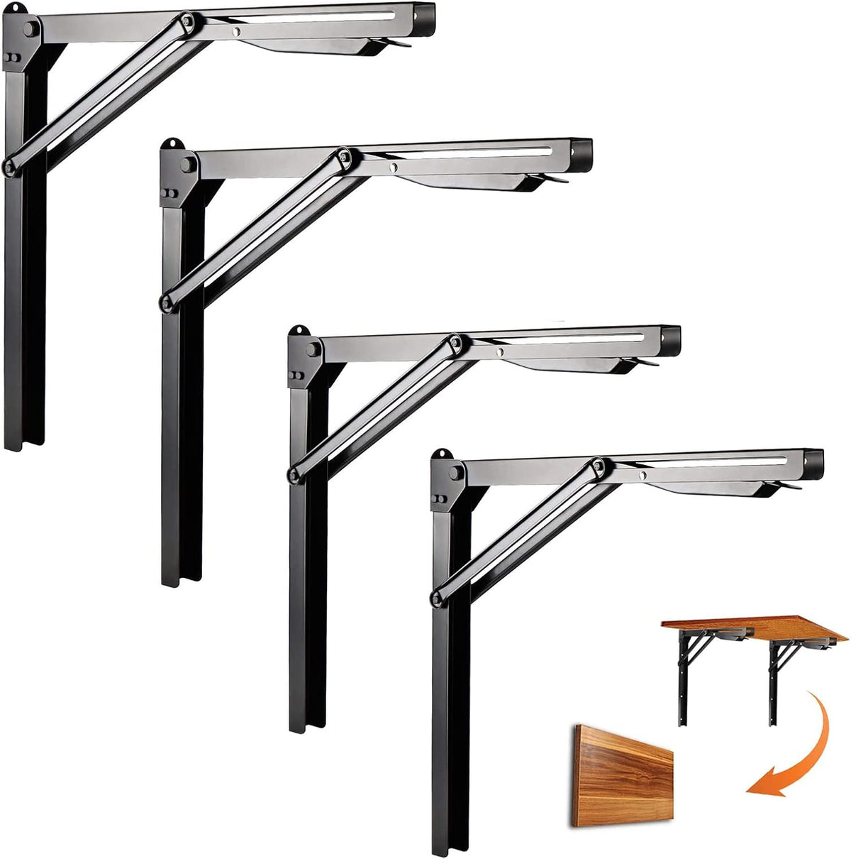 ultrawall 24 inch folding shelf brackets, steel wall, main product view