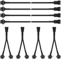 Hovano 4PCS 40 inch 4Pin Extension Cords and 4PCS 2-Way Splitters for LED Motorcycle ATV Trikes Golf Car Light Multi-Color Neon Strip Trucks Rock Lights