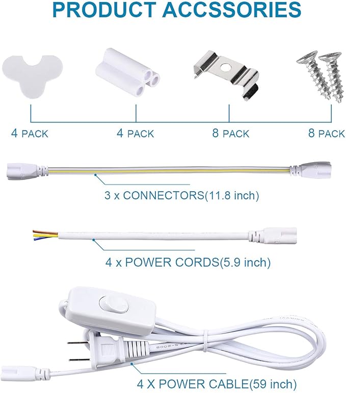 4FT LED Shop Light Fixture, 60W 6500lm 5000K Clear, T8 Integrated LED Tube - Image 4