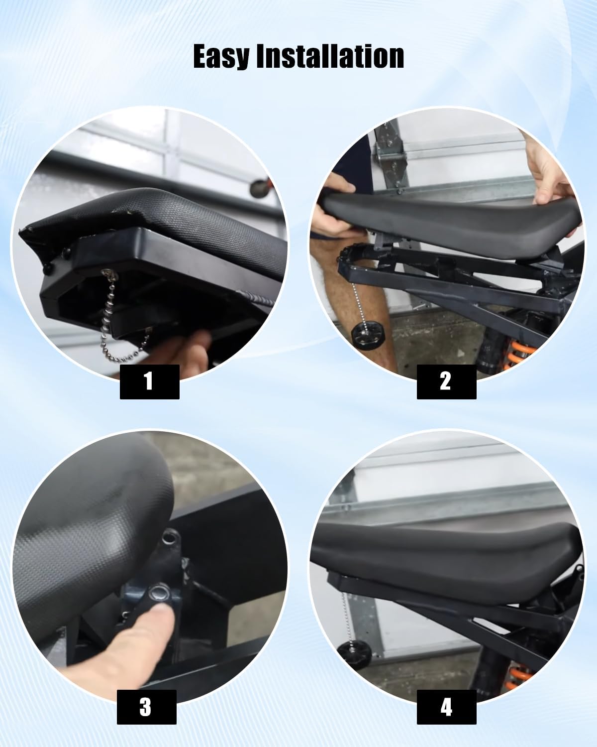 Motorcycle Replacement Seat Cushion Pad Fit for Tutti Tutto Soleil 01, Black Non-Slip Seat Cover