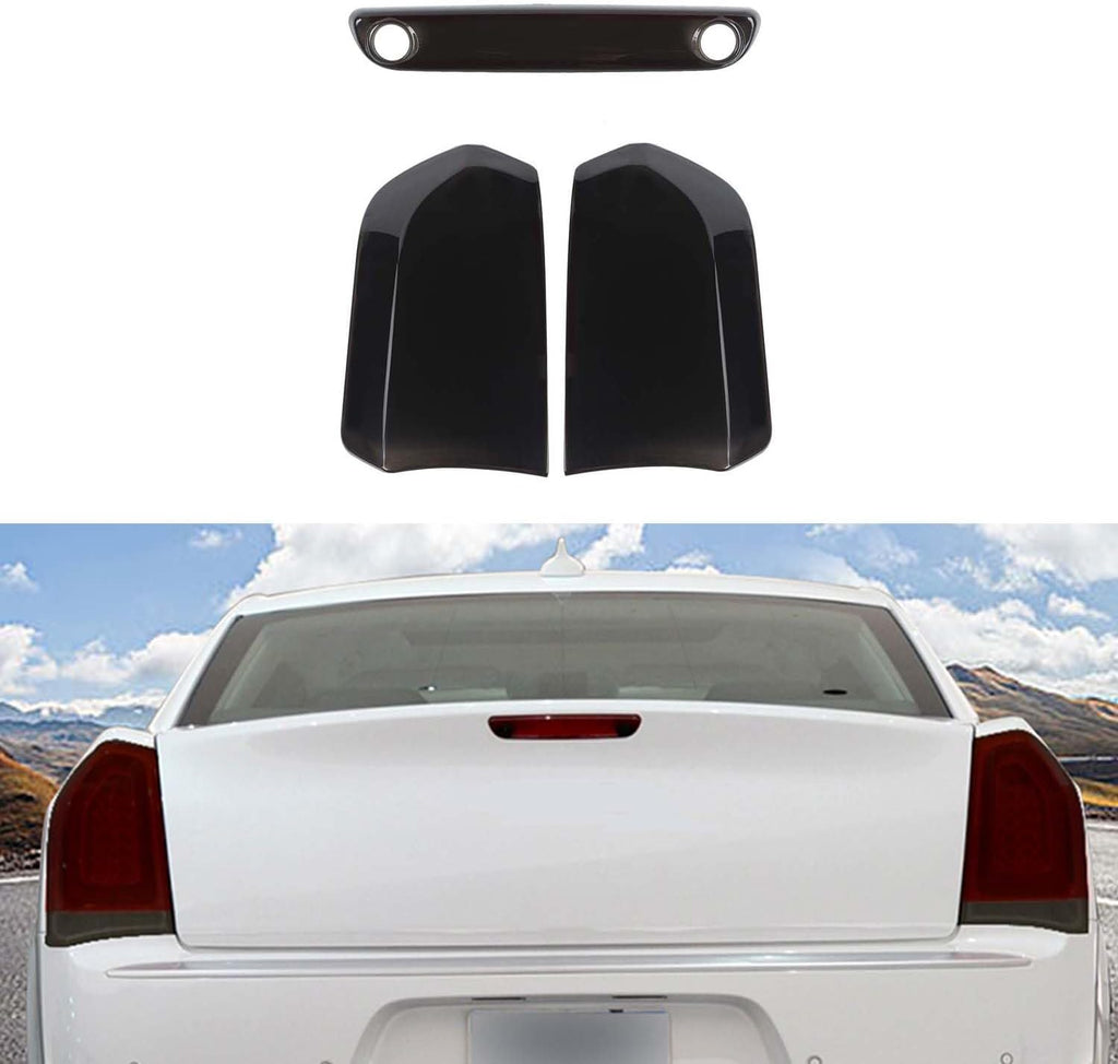 JeCar Smoked Tail Light Cover 3rd Third Brake Light Cover Trim Guards for 2015-2024 Chrysler 300/300C