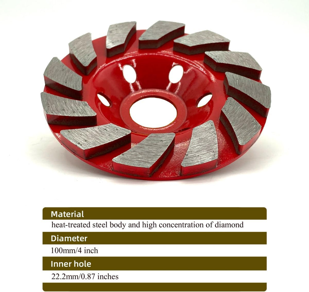 8 Pieces Concrete Grinder disc 4 Inch Concrete Turbo Diamond Cup Grinding Whe...