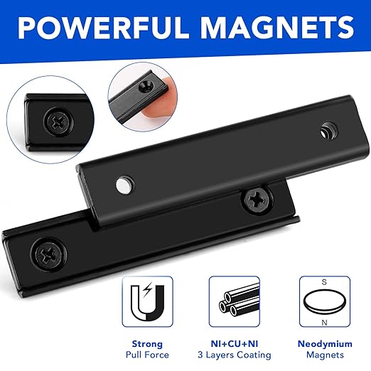 MIKEDE 12 Pack Neodymium Bar Magnets, 70LB Strong Rare Earth Mounting Magnet - Image 3