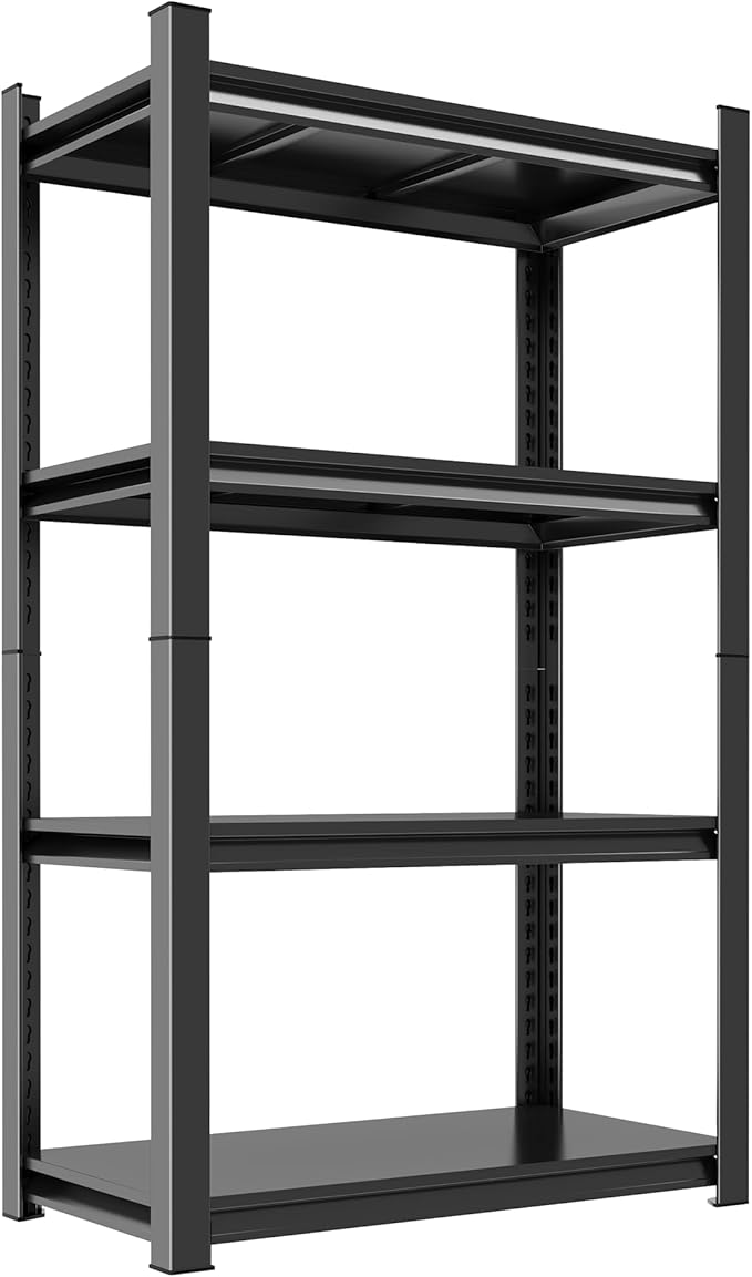63"H Garage Shelving Heavy Duty Rack, 2400LBS Extra Large Capacity 4 Tier by ErgoNova