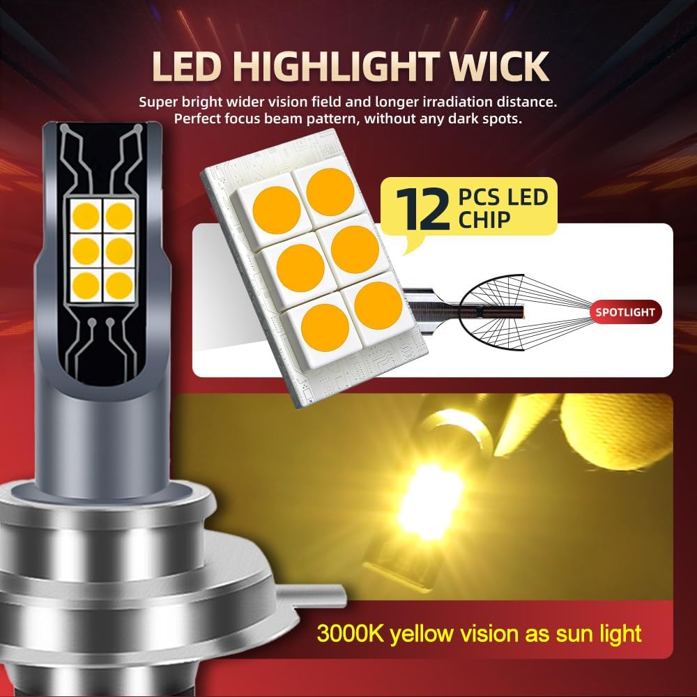 H4 Light Bulbs for Can-Am Outlander 500 800 2007-2012, 2015, ATV Lamps, High & Low Beam Bulbs, No Decoder, IP68 Waterproof 2pcs