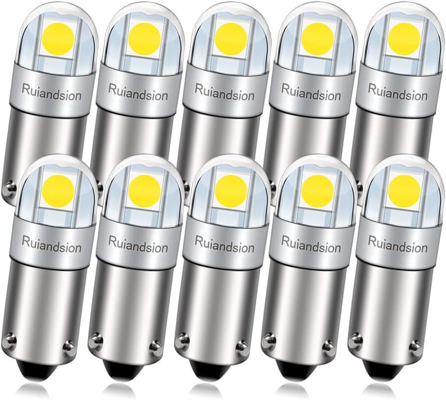Ruiandsion BAY9S LED Dome Light H21W 64136 12V Non Polarity 200LM Super Bright 3030 2SMD Chipset White for Car Interior Side Door Courtesy Map Lights Pack of 10