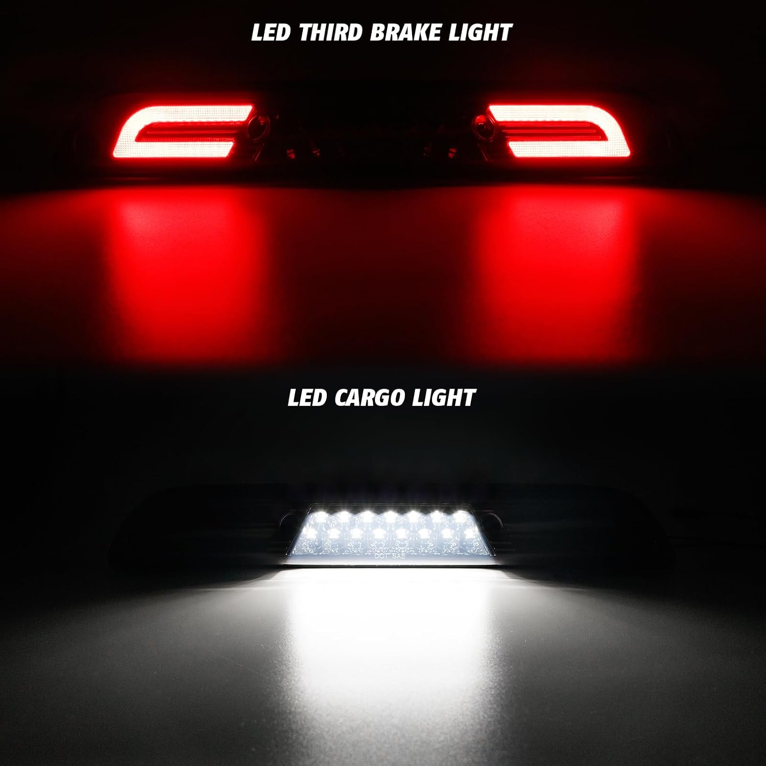 Upgrade High-Performance LED Third Brake Light for 2015-2024 F-150 2017-2024 F-250 F-350 F-450 Super Duty Ranger Maverick High Mount LED Stop Lamp with Smoked Lens
