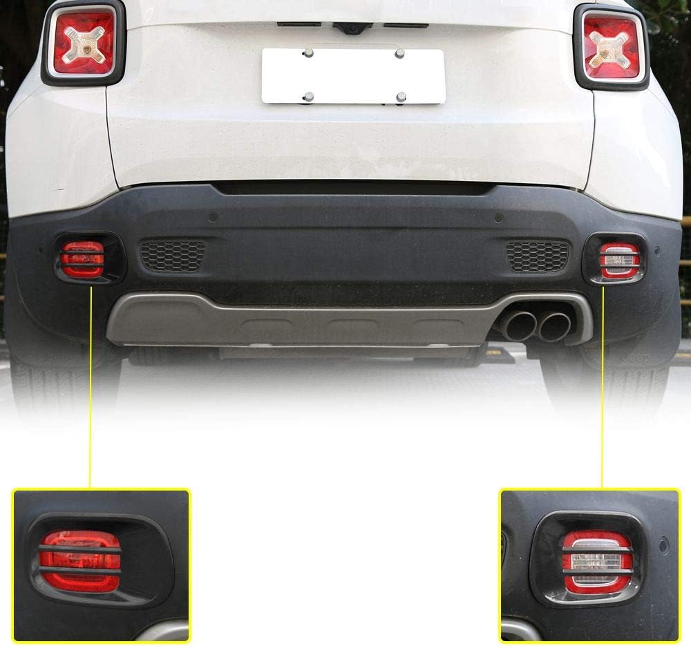 JeCar Rear Tail Fog Light Lamp Frame Trim Cover for 2015-2018 Jeep Renegade 2015-2018