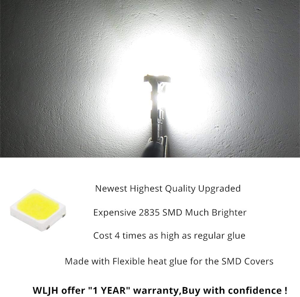 WLJH 15pieces 6000k Pure White Super Bright Canbus Error Free 2835 Chip Car LED Lighting Kit for Volkswagen Passat B7 (2012+) Premium LED Interior Package