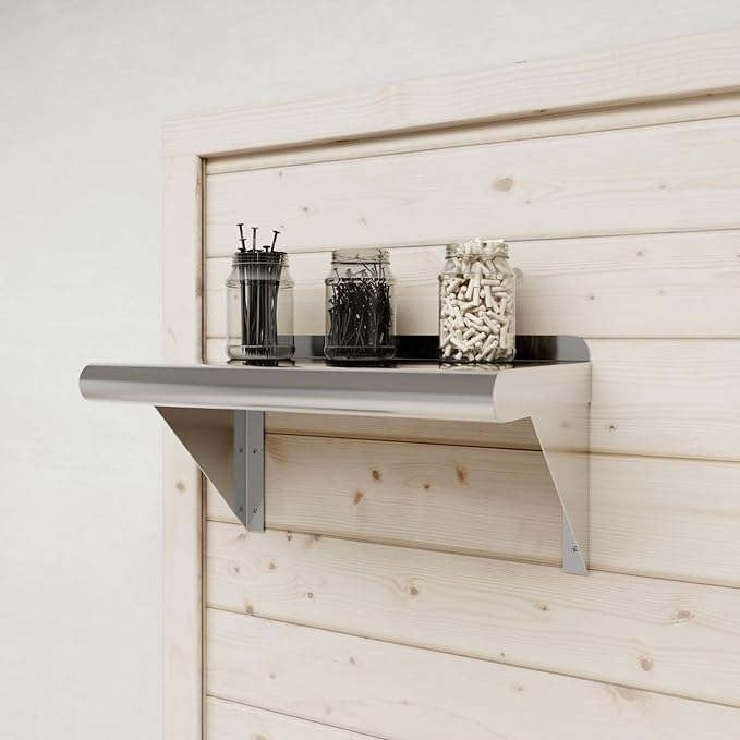 AmGood 10" X 16" Stainless Steel Wall Shelf | Metal Shelving | Garage, Utility - Image 6