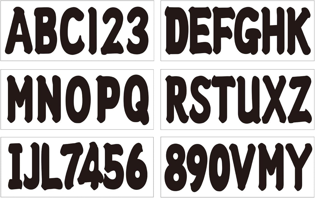3 Inch Boat Registration Number & Letters Decal Kit Waterproof Marine Vinyl Hull Easy Apply for PWC Jet Ski Pontoon Black