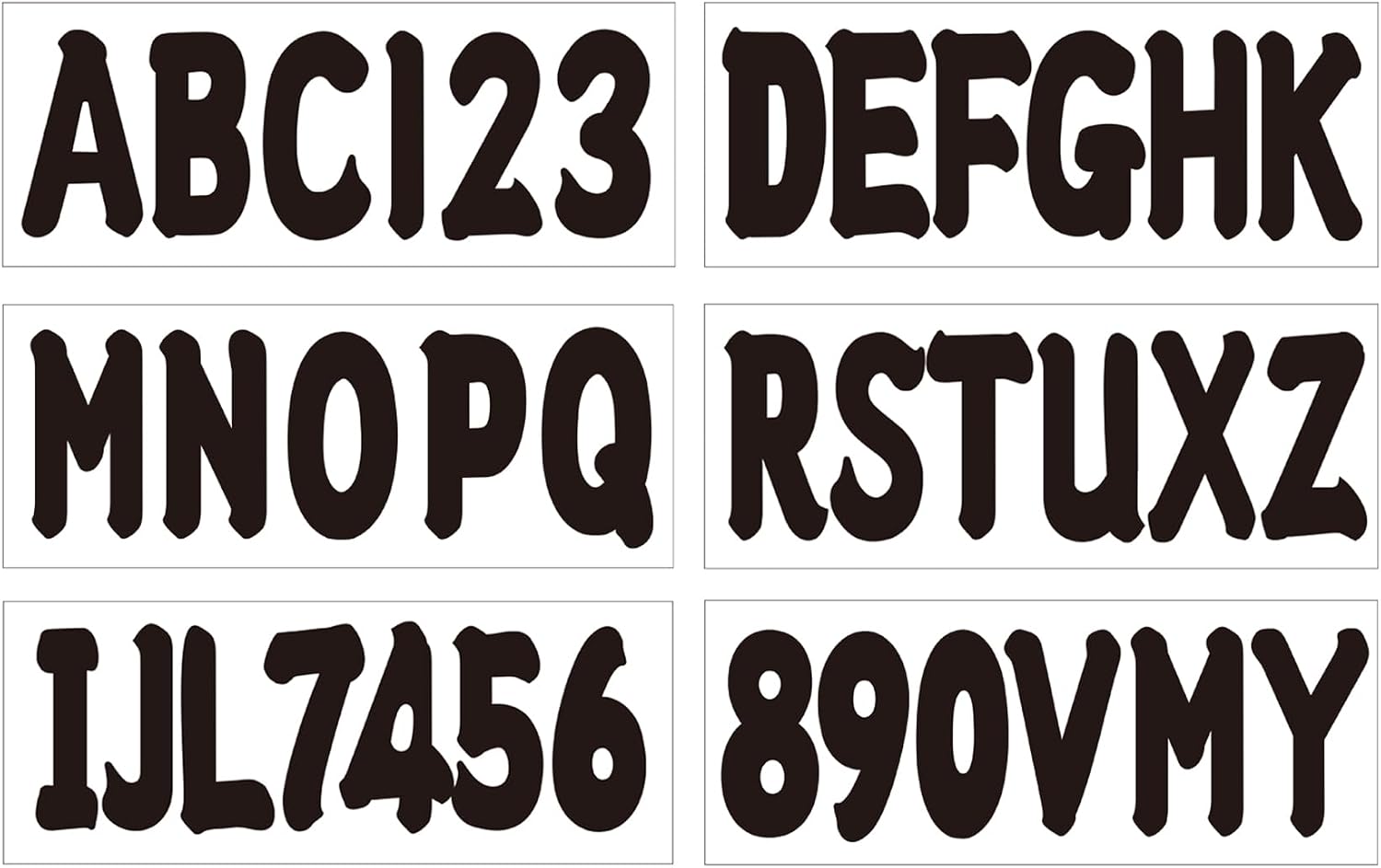 3 Inch Boat Registration Number & Letters Decal Kit Waterproof Marine Vinyl Hull Easy Apply for PWC Jet Ski Pontoon Black